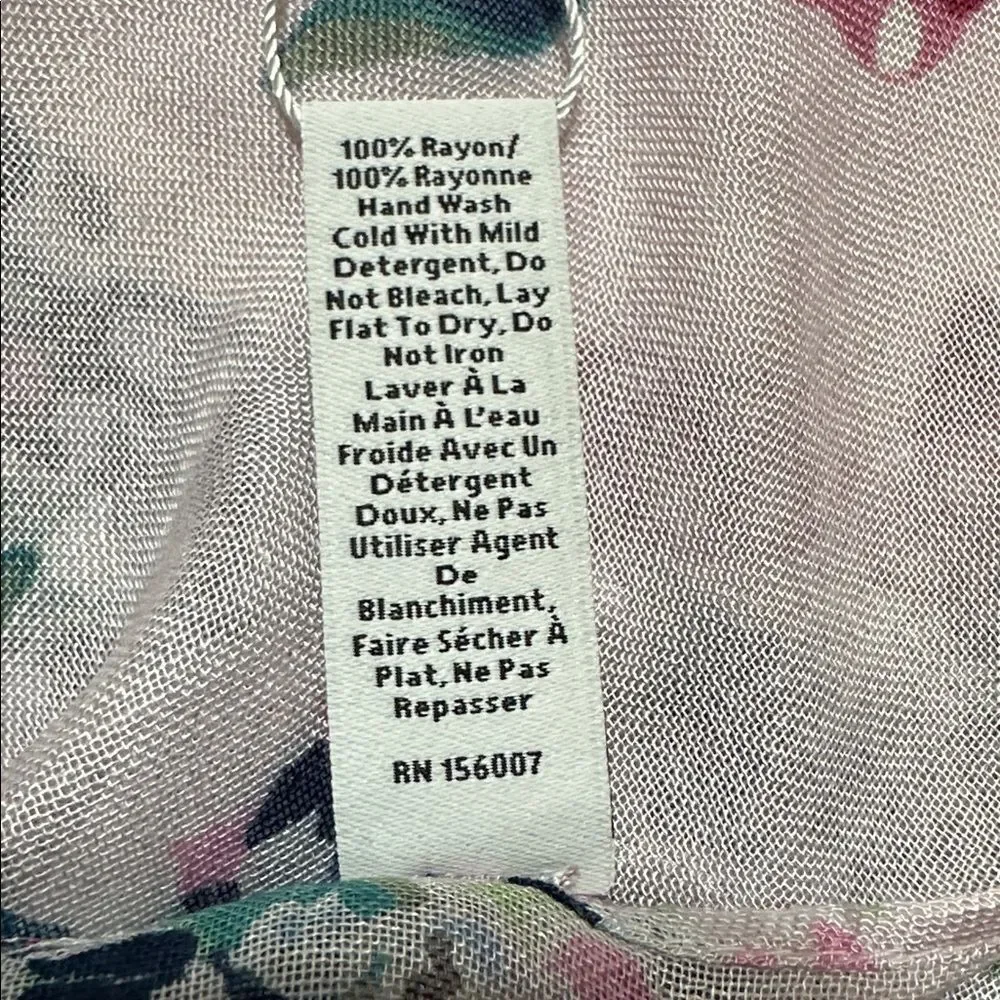 Vera Bradley Happiness Returns Pink Blue Lilly of the Valley Soft Fringe Scarf